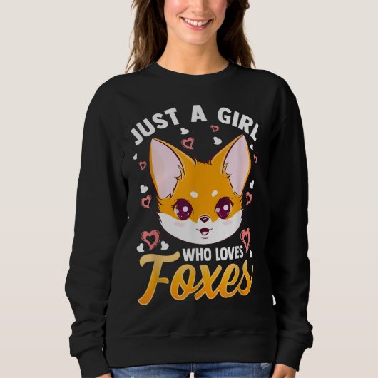 Sweatshirt Juste Une Fille Qui Aime Les Foxes Enfants Filles  (Devant)
