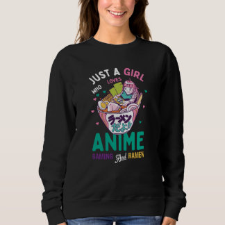 Sweatshirt Juste une fille qui aime les jeux d'animation et l