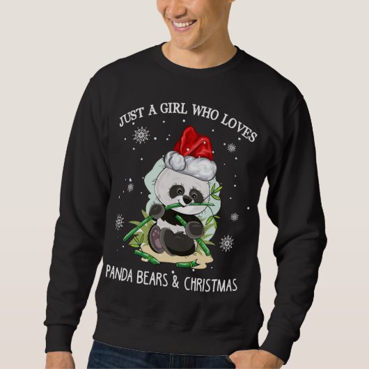 Sweatshirt Juste Une Fille Qui Aime Les Pandas Et Noël (Devant)