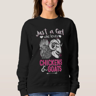 Sweatshirt Juste Une Fille Qui Aime Les Poulets Chèvres Femme