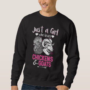 Sweatshirt Juste Une Fille Qui Aime Les Poulets Chèvres Femme
