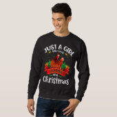 Sweatshirt Juste une fille qui aime les poulets et Noël (Devant entier)