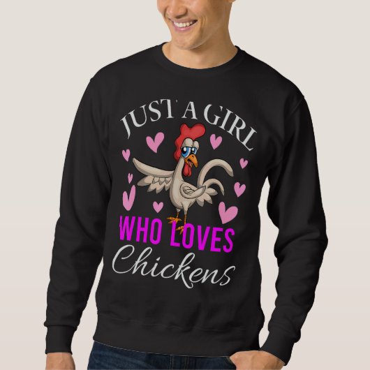 Sweatshirt Juste Une Fille Qui Aime Les Poulets Poulet (Devant)