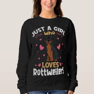 Sweatshirt Juste Une Fille Qui Aime Les Rottweilers Relaxés F