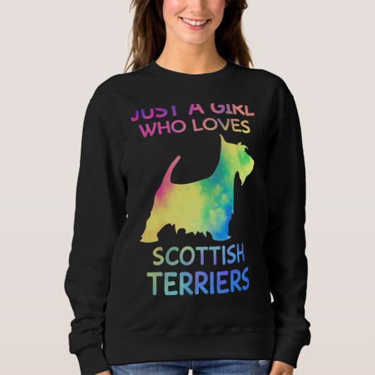 Sweatshirt Juste une fille qui aime les Terriers écossais pro (Devant)