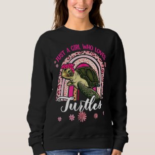 Sweatshirt Juste Une Fille Qui Aime Les Tortues Cute Floral A