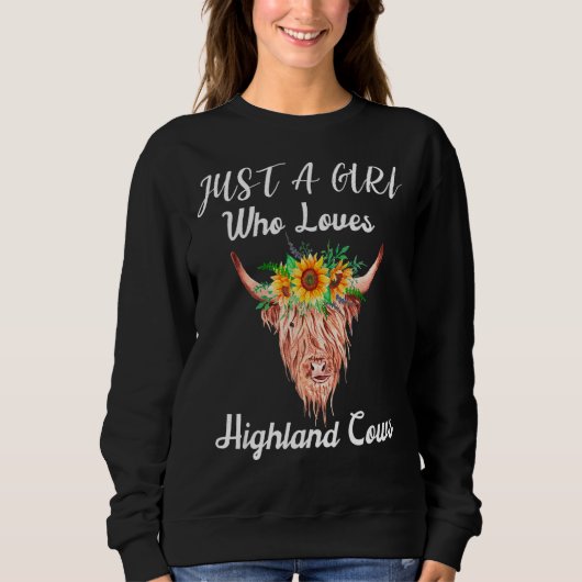 Sweatshirt Juste Une Fille Qui Aime Les Vaches Des Highlands (Devant)