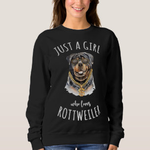 Sweatshirt Juste une fille qui aime Rottweiler meilleur Amour