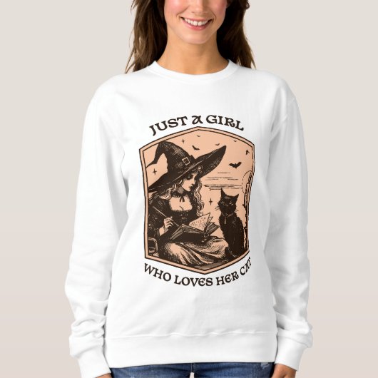 Sweatshirt Juste une fille qui aime son chat (Devant)