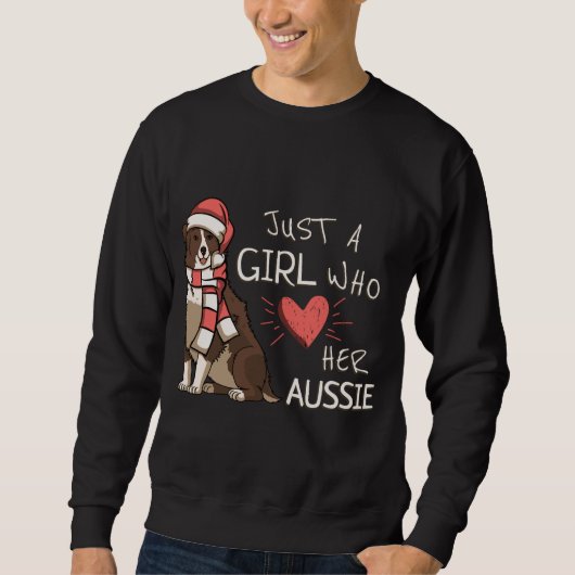 Sweatshirt Juste Une Fille Qui Aime Son Chien Berger Australi (Devant)