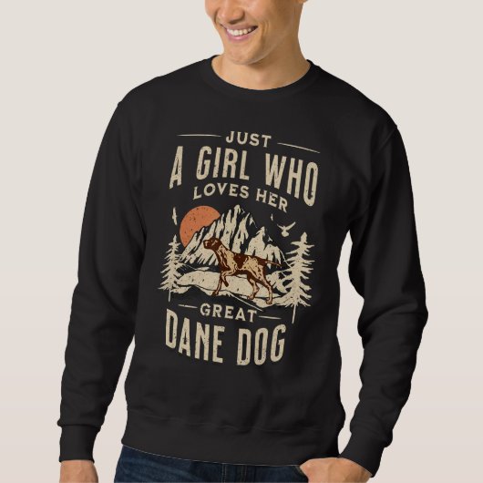 Sweatshirt Juste Une Fille Qui Aime Son Grand Chien Danse Aim (Devant)