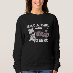 Sweatshirt Juste une fille qui aime Zebras Love Hearts Sweet