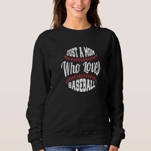 Sweatshirt Juste une maman qui aime le baseball (Devant)