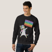 Sweatshirt Justice sociale Unicorne protestation femmes égali (Devant entier)