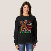Sweatshirt K est pour la maternelle Enseignant Leopard Apple  (Devant entier)