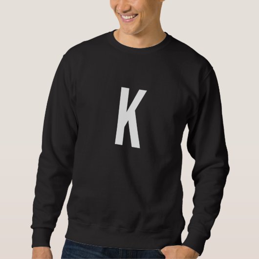 Sweatshirt K Letter Number Symbol Alphabet Initial Premium (Devant)