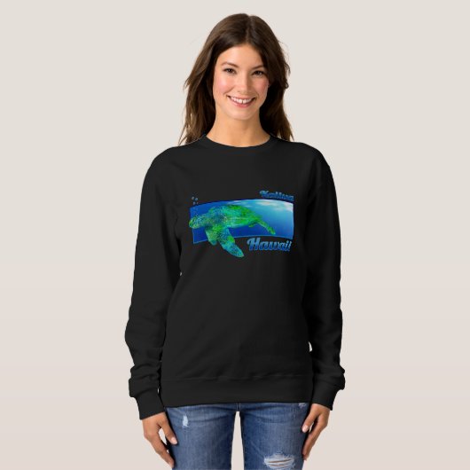 Sweatshirt Kailua Hawaii nage Honu (Devant entier)