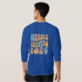 Sweatshirt Kamala Harris Shapiro Wavy Text Retro tendance (Dos entier)