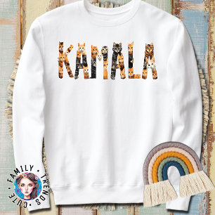 Sweatshirt Kamala Typographie Chat Alphabet mignet Dit Drôle