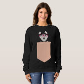 Sweatshirt Kamri Husky Sibérien Avec Lunettes De Hipster Rose (Devant entier)