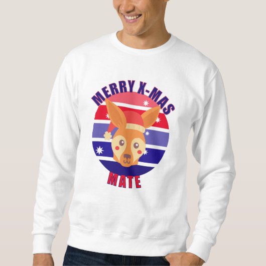 Sweatshirt Kangaroo de Noël australien (Devant)