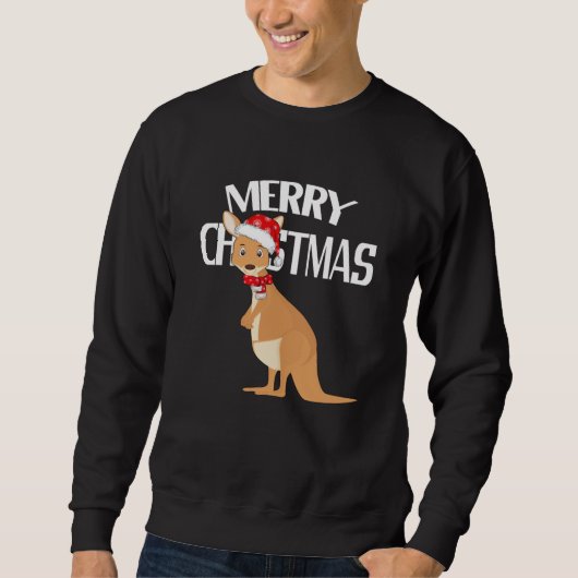 Sweatshirt Kangaroo de Noël australien (Devant)