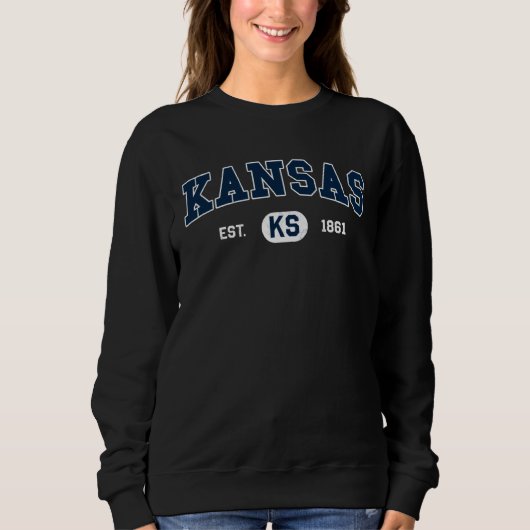 Sweatshirt Kansas Classic Collegiate Varsity Style COZY Kansa (Devant)