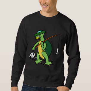 Sweatshirt Kappa Marchant Et Tenant Un Bâton De Pêche Et Pois