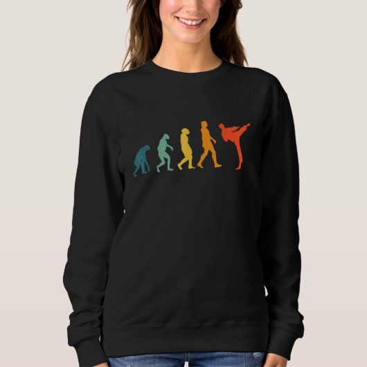 Sweatshirt Karate Evolution Retro Martial Arts Jiu Jitsu Blac (Devant)