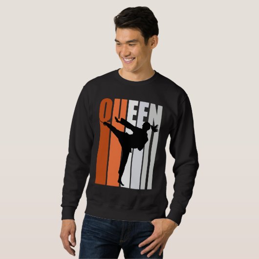 Sweatshirt Karate Queen Orange Gray White Belt Practice Daugh (Devant entier)