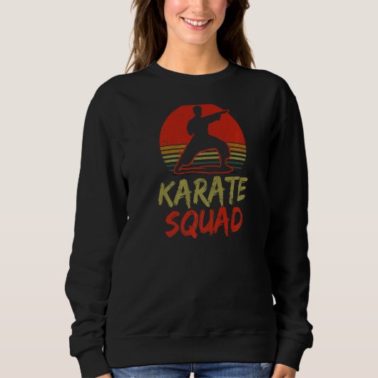 Sweatshirt Karate Squad Vintage Retro Sunset Karate (Devant)