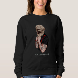 Sweatshirt Karl Marx Pop Art Révolution Rocks Tatouage Vintag
