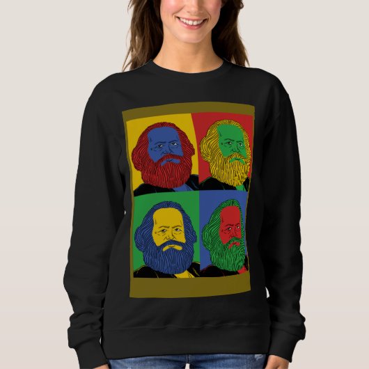 Sweatshirt Karl Marx  Retro Pop Historical Graphic (Devant)