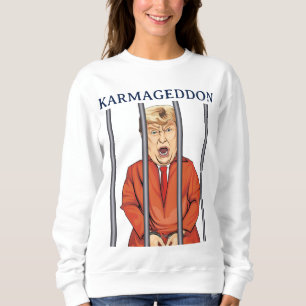 Sweatshirt KARMAGEDDON : Trump en prison Orange Jumpsuit Drôl