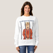 Sweatshirt KARMAGEDDON : Trump en prison Orange Jumpsuit Drôl (Devant entier)