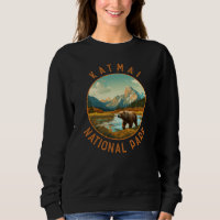 Katmai Parc National Ours Retro Cercle Distressé