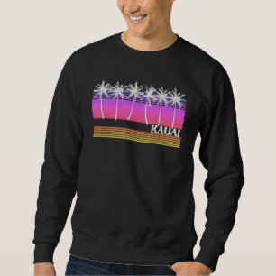 Sweatshirt Kauai Hawaii Style Rétro Surf de plage Vintage cou