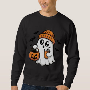 Sweatshirt Kawaii Fantôme Halloween Orange Bonnet Esprit d'Au