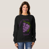 Sweatshirt Kawaii Mignonne Esprit De Raisins Penser Comme Fru (Devant entier)