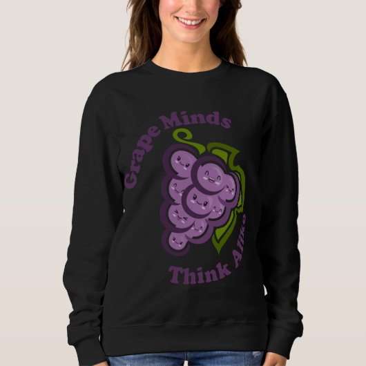 Sweatshirt Kawaii Mignonne Esprit De Raisins Penser Comme Fru (Devant)
