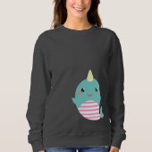 Sweatshirt Kawaii Narwhal (Devant)