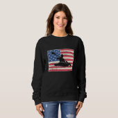 Sweatshirt Kayak for men gift kayaking american flag patrioti (Devant entier)