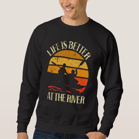 Sweatshirt kayak sur la rivière (Devant)