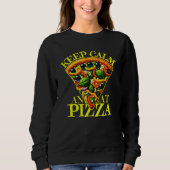 Sweatshirt keep calm and eat pizza (Devant)