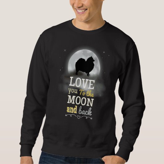 Sweatshirt Keeshond Chien Aimer À La Lune (Devant)