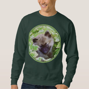 Sweatshirt Keeshond Puppy in the Garden Peinture Art original