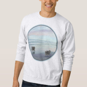 Sweatshirt Keeshonds at the Seashore Peinture Dog Art