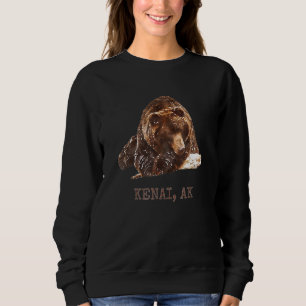 Sweatshirt Kenai Ours Grizzli Brown Dans La Neige Alaska Paci