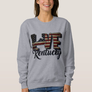 Sweatshirt Kentucky Love Le Drapeau Américain Étoile Et Frapp