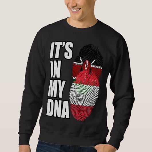 Sweatshirt Kenyan And Austrian Mix DNA Heritage Flag (Devant)